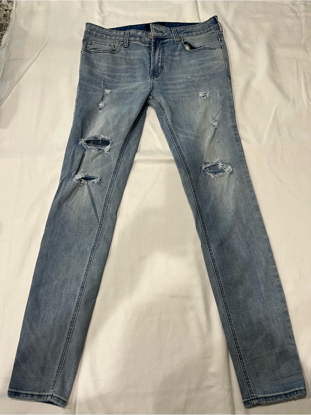 PacSun Light Blue Ripped Skinny Jeans for Men